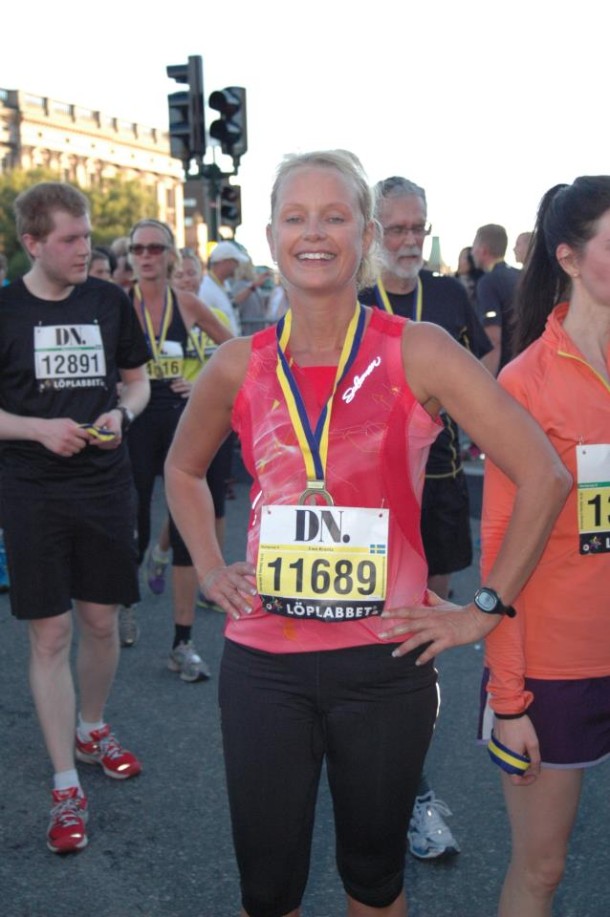 Ewa krantz Stockholm Halvmarathon Finish